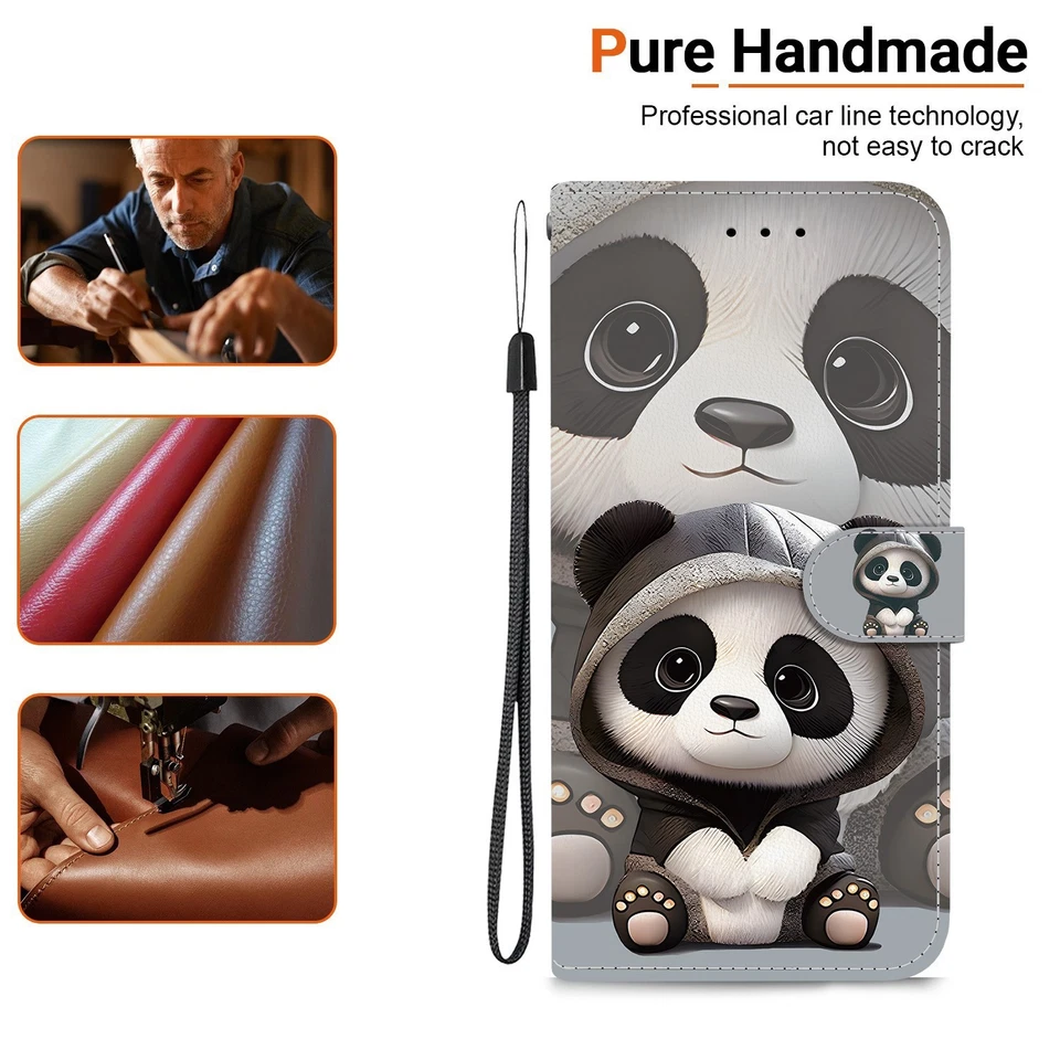 Panda Wallet Phone Case For Xiaomi Redmi LG Sony Oneplus Nokia Blackview Google - Image 3 of 4