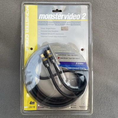 Monster Cable MonsterVideo 2 S-Video Cable 4m 13.1 ft MVSV2 Brand New Sealed NIB