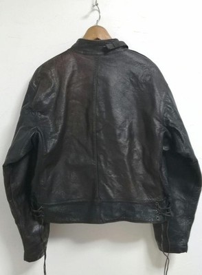 Swedish Army Leather Motorcycle Jacket size 48 | eBay