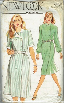 Uncut 1980er Vintage Schnittmuster Damen Smart Power Kleid Größe 10, 12, 14, 16