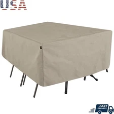 Patio Cover Weather Resistant Rectangular Oval Set Water Resistant Secure Tie US