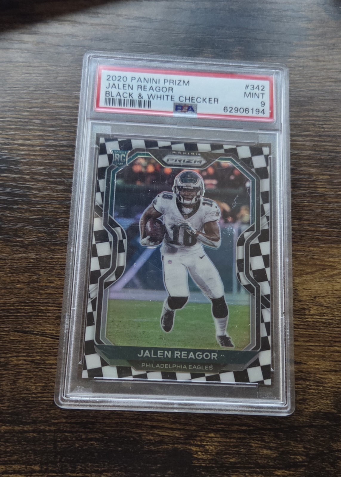 2020 Panini Prizm Black & White Checkerboard #342 Jalen Reagor RC MINT PSA 9
