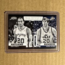 2012 Panini Manu Ginobli/ Gordon Hayward Matching Numbers 20, Card #13