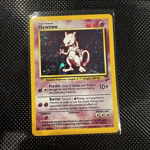 Pokemon Mewtwo 10/102 Base Set Holo Rare 1999-2000 Wizards Copyright 60 HP