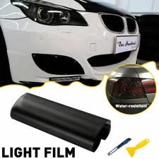 Fit Headlight+tail+fog light 12"x71" Matte Black Smoke Tint Film Lens Vinyl Wrap