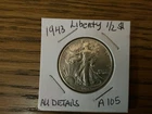 1943 WALKING LIBERTY HALF DOLLAR HIGH GRADE COIN  AU Details A105