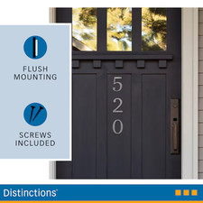 4 inch Modern House Address Numbers , Nickel
