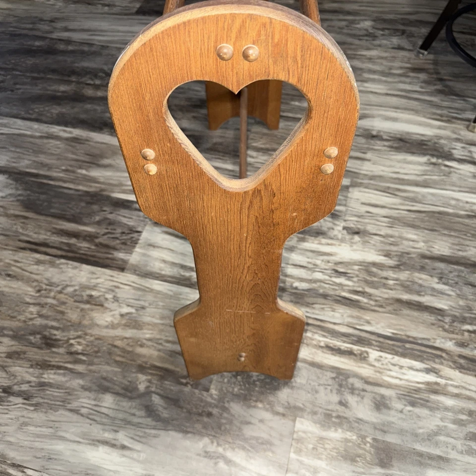 Manta acolchada de madera vintage soporte country cottagecore corazones abuela en niveles Foto 3 de 4