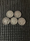 5 Mercury Dimes 1944 and 1945 dates      90% Silver