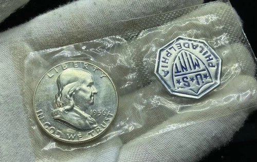 1956 P Franklin Half Dollar Proof In Mint Cellophane R391