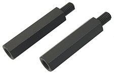 TOP LINE Hexagon Extension Color Stainless Steel Matte Black 20mm 2 pieces