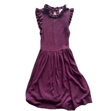 Alya Small Purple A-line Sleeveless Ruffled High Neck Flared Skirt Dress