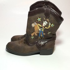 Disney Pixar Toy Story Woody  Bullseye Toddler Boys Size 11 Brown Cowboy Boots