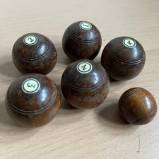 Vintage Wooden Carpet Bowls Table Bowls Set (5 Balls + Jack) Lignum Vitae