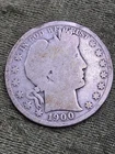 1900 Silver Barber Half Dollar  Natural Toned