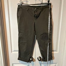 GAP Girlfriend Fit Green Cotton Twill Khaki P...