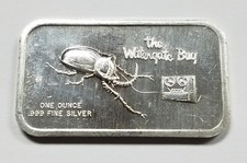 .999 Silver 1 oz Bar |  Watergate Bug | Nixon Watergate 113.93 per troy oz