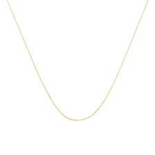 Solid 10K Yellow Gold 0.5mm Slim and Dainty Unisex 18" Rope Chain Necklace