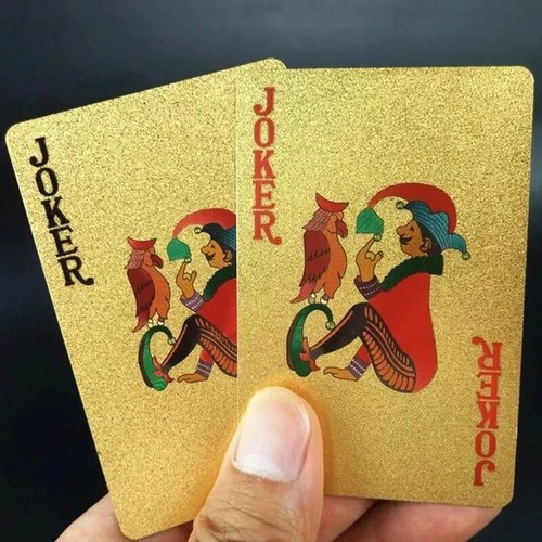 MAZO DE CARTAS ORO 24K QUILATES JUEGO PÓKER IMPERMEABLE DURADERO PLÁSTICO RECUBIERTO ROSA - Imagen 7 de 11