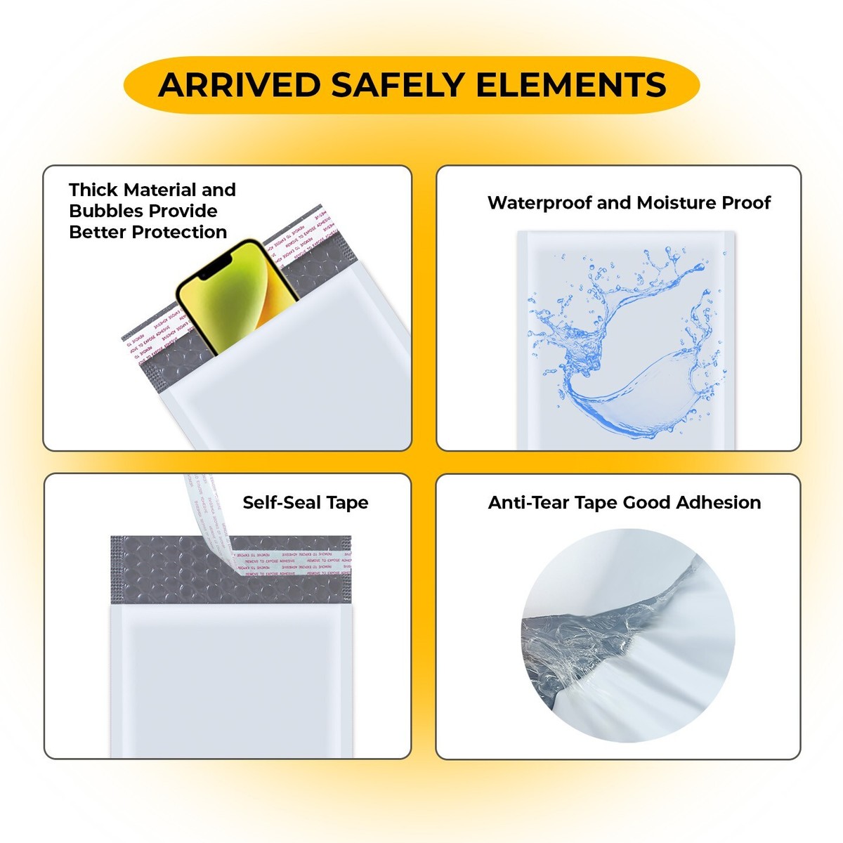 Packbabol Buste Postali Imbottite In Carta Kraft Da 4x8 Pollici 100 Pezzi Piccole Buste Autosigillanti Per Spedizione Postale Buste Imbottite~p123460790