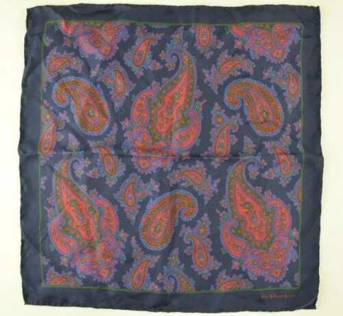 Ralph Lauren 100% Silk Pocket Square Handkerchiefs for Men