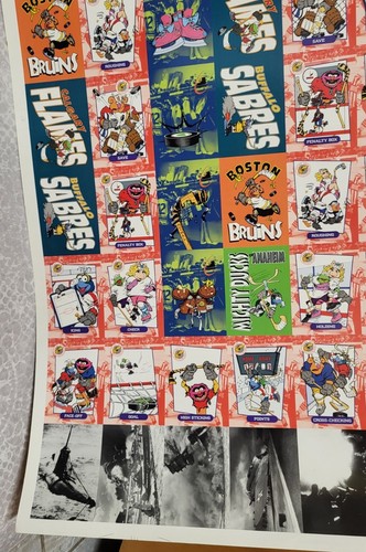 TARJETA 1994 NHL MUPPETS DE HOCKEY TAKE THE HIELO 100 TARJETAS HOJA SIN CORTAR 28 1/4 X 38 3/4 - Imagen 9 de 15