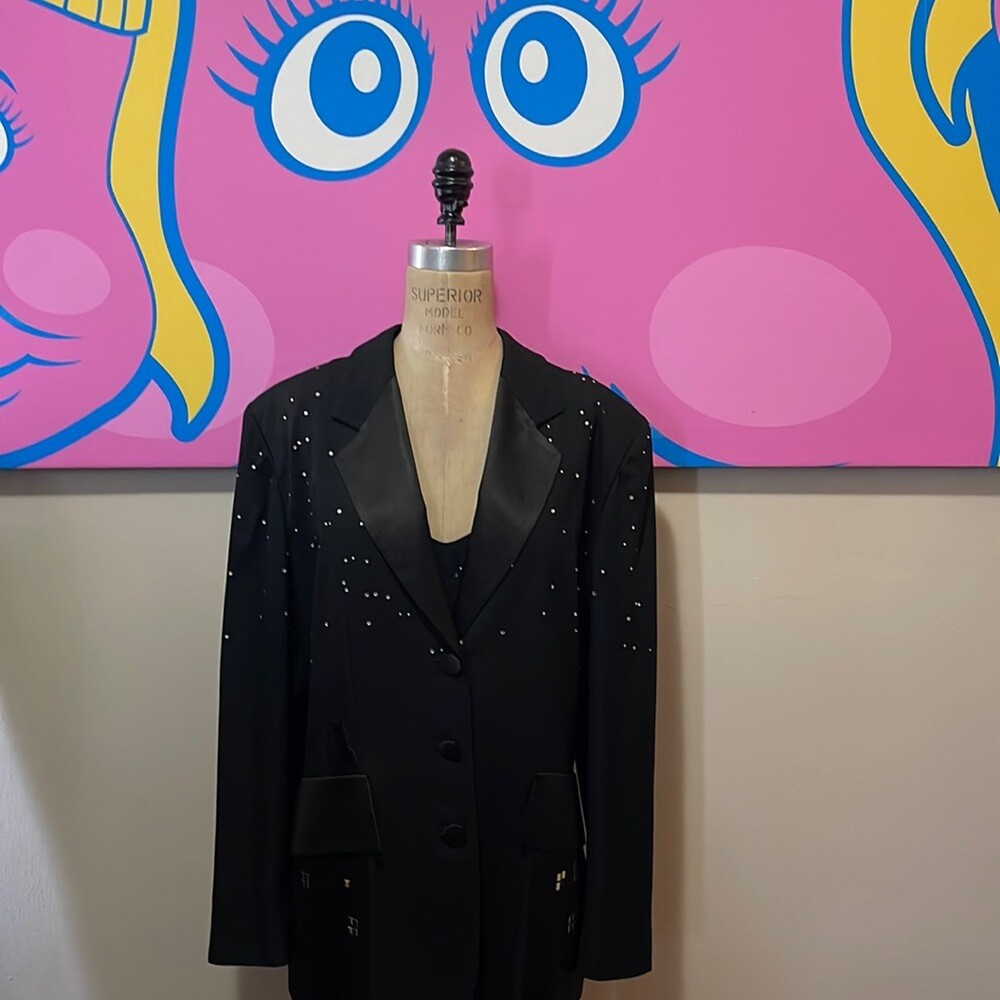 Moschino House Cat Embroidered Blazer and Dress