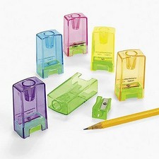 Plastic Pencil  Crayon Multi-Colored Sharpeners - 24 Count