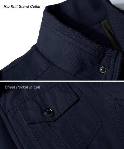 Men's Winter Jacket Thick Thermal Fleece Lined Coat Work Cargo Jacket for Men - Picture 18 of 30
