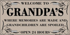 Welcome To Grandpas Metal Tin License Plate Frame Tag Sign For Car And Truck