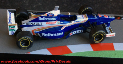 F1 Car Collection Williams FW19 ROTHMANS 1997 water slide DECALS 1