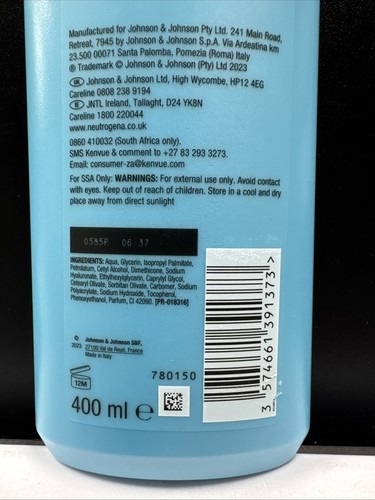 Crema Neutrogena Hydro Boost 13,53 fl oz. - Loción gel corporal ultraligera + HA - Imagen 5 de 6