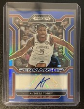 2022 Panini Prizm Draft Picks College Penmanship Blue /149 Au'Diese Toney Auto