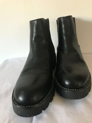 Primadonna Italian M Black Leather Rhinestones short ankle boots