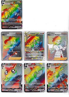 7 x Pokemon Rainbow Secret Rare Karten Sammlung TCG