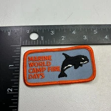 Vtg Orca Whale MARINE WORLD THEME PARK CAMP FIRE Girl DAYS California Patch 40Z7