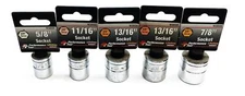 Performance Tools 5 Piece 3/8IN Drive Socket Set W38020 W38022 W38026 W38028 NOS