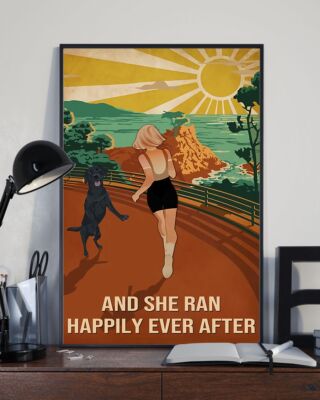 And She Ran Happily Ever After Labrador Running Dog Poster