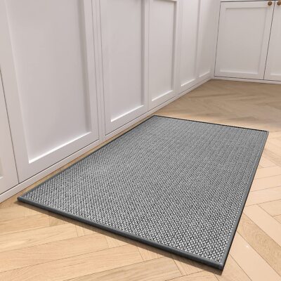 Dark Grey Kitchen Runner Rugs Non Skid Washable Absorbent Sink 20x32 ...