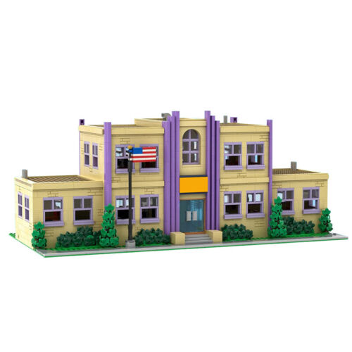 Modubrix Mocs Building Block Springfield Elementary School Sets Bricks Toy Kits - Picture 3 of 19
