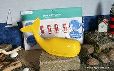 CRATE & BARREL (L.O.N.) FEED THE ANIMAL WHALE BANK AND FINE ART CLIPS -NWT