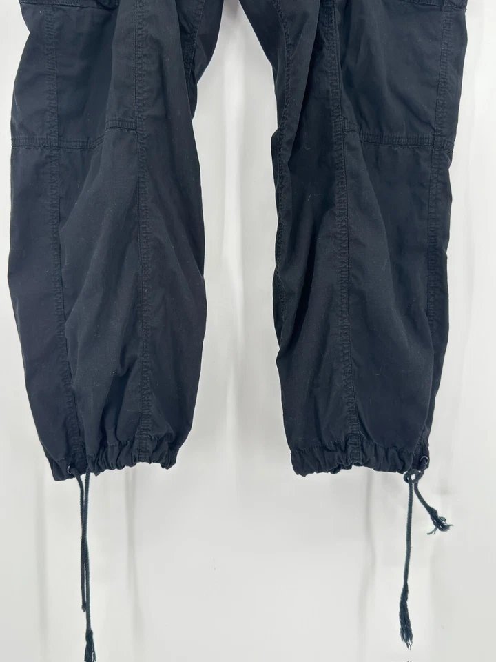 Norma Kamali 女式黑色 100% 棉实用工装裤 16 码 — 第 2/4 张图片