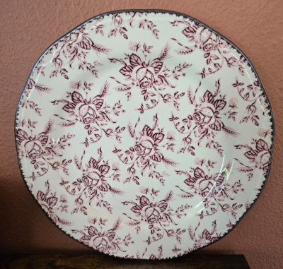 Wood & Sons Fine Tableware Colonial Red Rose 11  Platter / Plate Made in England