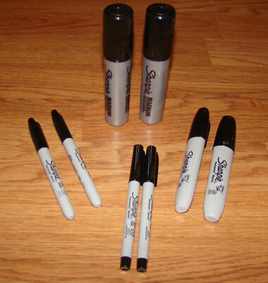 Sharpie Jumbo, Chisel, Fine, Ultra Fine Markers (8pcs) Permanent Black Marker