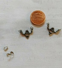 vintage unused qty 2 floral filigree silver tone metal link connector component