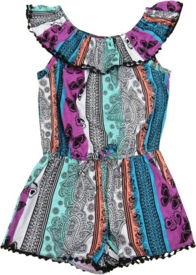 Epic Threads Baby Girls Bandanna-Print Butterfly-Print Romper Multi   3T