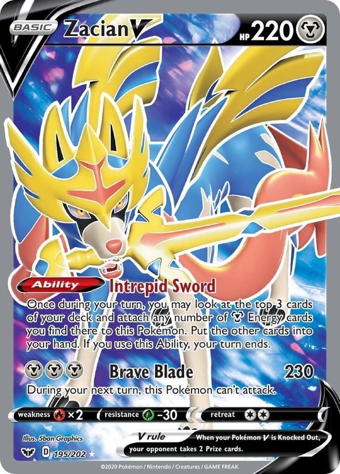 Zacian V 195/202 Swsh01: Sword & Shield - 1 of 1