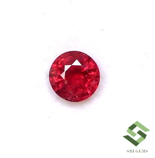 5.70 mm Certified Natural Ruby Round Cut 0.96 CTS Mozambique Loose Gemstone - Image 2 of 4