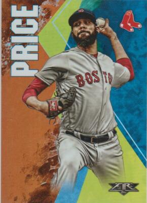 2019 Topps Fire Orange #102 David Price card, Los Angeles Dodgers #/299