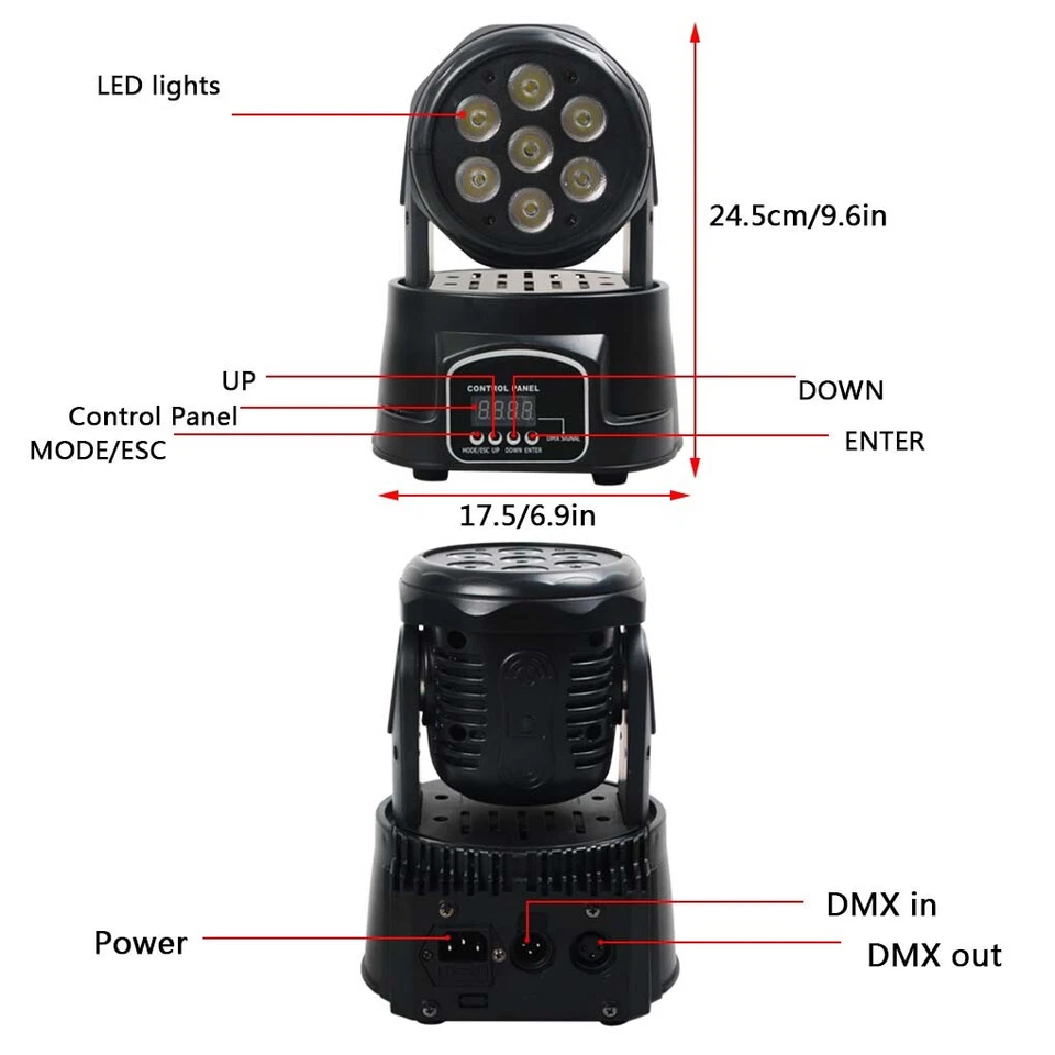 70W RGBW Colorfull LED Moving Head Lights DMX Disco Ball Beam DJ Stage PAR Lamps - Image 2 of 4